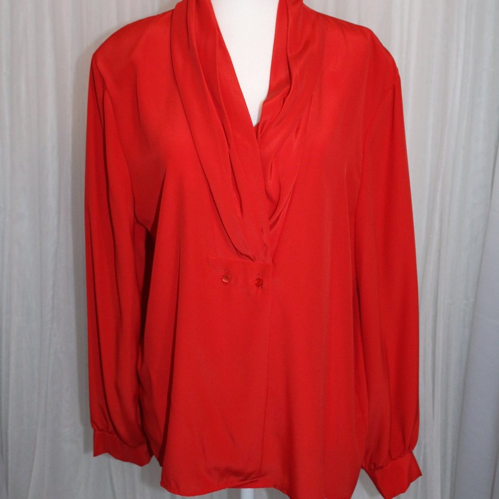 Vintage 1980s Lauren Lee Red Blouse